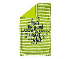 Relax Strandtuch und Handtuch mit Fransen aus Baumwolle, Pistaziengrün, 150 x 100 cm