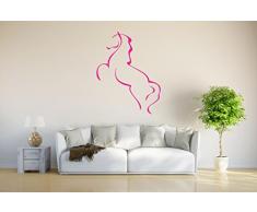 INDIGOS 4051095724575 Wandtattoo / Wandsticker - d225 riesiges Pferd Gaul Pferdchen Hengst Tribal, Vinyl, rosa, 120 x 92 x 1 cm