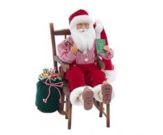 Kurt S. Adler Kurt Adler Kringle Klaus sitzend im Stuhl mit Schuhen, Aufschrift If You Can Read The, Bring Me a Glass Wine Santa, Mehrfarbig