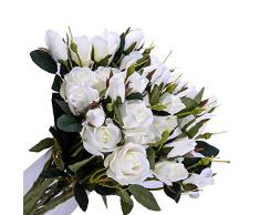 Kimuras Cabin Rosen, künstliche Blumen, Seidenrosen, Blumenstrauß für Zuhause, Hochzeit, Party, Dekoration, 4 Stück weiß