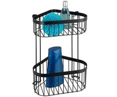 WENKO Eckregal 2 Etagen Classic Plus Black - Eckregal, Eckwandablage mit hochwertigem Rostschutz, Stahl, 23.5 x 33 x 18.5 cm, Schwarz