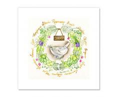 Casa Fine Arts Kunstdruck Kräuterkranz Kochen Kräuter Küche Archival Kunstdruck, 40,6 x 40,6 cm, Mehrfarbig