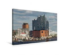 Premium Textil-Leinwand 75 x 50 cm Quer-Format Elbphilharmonie Hamburg | Wandbild, HD-Bild auf Keilrahmen, Fertigbild auf hochwertigem Vlies, Leinwanddruck von Thomas Seethaler Fotografie