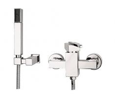 DEANTE BDD_041M Cubic Brausearmatur mit Duschset, Metall, Chrom, 18 x 22 cm