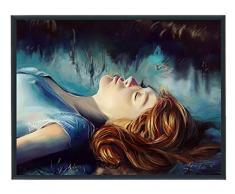 Sumeru Leinwand Gemälde abstrakt Art Wand Bilder Kunstwerke für Home Living Schlafzimmer Büro Dekoration, 1 Stück, 30,5 x 40,6 cm, gedehnt und gerahmt blau