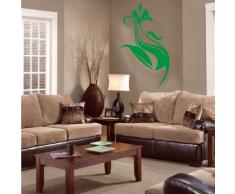 INDIGOS 4052166075886 Wandtattoo w446 Pflanze Blume Wandaufkleber 120 x 70 cm, grün