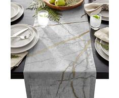 Cloud Dream Home Wild-Symbol Marmormuster Tischläufer für Morden Grün Garten Hochzeit Party Tischdekoration 13x90inch(33x229cm) Marble-001