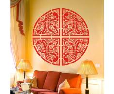 INDIGOS 4052166049672 Wandtattoo w283 Ornament, Orien Wandaufkleber, 96 x 95 cm, rot
