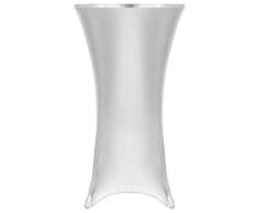 vidaXL 133569 2X Stretch Tischhusse Silbern 70cm Stretchhusse Tischdecke Hussen, Gewebe, Durchmesser (auf dem Tisch): 70 cm