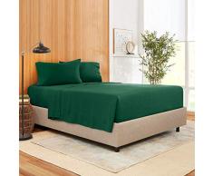 Empyrean Bettwäsche Bambusmischung 4-teilig Bettlaken Set - Bambus und Mikrofaser Mischung - Hotel Luxus Extra Soft Cool Comfy Bettlaken - pflegeleicht knitterfrei Kein Bügeln notwendig Split Queen Size eisblau