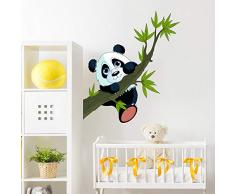 Sticker für Kinder | Wandaufkleber glücklicher Panda – Wanddekoration Kinderzimmer | 40 x 35 cm