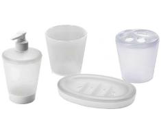 Juypal 989 Gläser-Set mit Seifenschale für Arbeitsplatte, 4-teilig, weiß