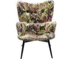 Kare Sessel Vicky Velvet Green Dschungel, 83057, samtiger Loungesessel, TV-Sessel mit Dunklem Holzgestell, (HxBxT) 92x59x63cm