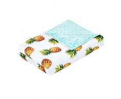 YnM Gewichtete Decke für Kinder und Erwachsene bei Angst, ADHS und Autismus, Minky Removable Cover Pineapple, 48x72 Duvet Cover