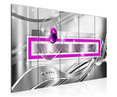 Bilder Abstrakt Wandbild 200 x 80 cm Vlies - Leinwand Bild XXL Format Wandbilder Wohnzimmer Wohnung Deko Kunstdrucke Violett 5 Teilig - MADE IN GERMANY - Fertig zum Aufhängen 108255b