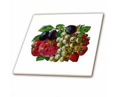 3dRose CT 170659 _ 1 Viktorianischer Gruppe von Obst mit Pflaumen, Trauben, Erdbeeren und Tomatoes-Ceramic Fliesen, 4-Zoll