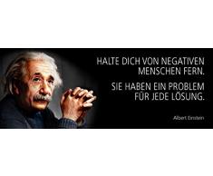 Schatzmix Spruch Halte Dich von negativen Menschen fern. Sie haben EIN PrÃ¶blem fÃ¼r Jede LÃ¶sung. -Einstein-Metallschild 27x10 cm Wanddeko tin Sign Blechschild, Blech, Mehrfarbig