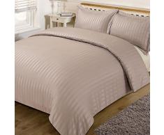 Dreamscene hübschen Satin Streifen Bettbezug Bettwäsche-Set, Nerz, Super King