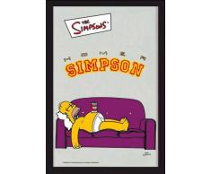 empireposter Die Simpsons Couch - Bedruckter Spiegel mit Kunststoff Rahmen in Holzoptik, Kult-Spiegel - Grösse 20x30 cm