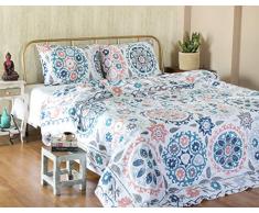 Labhanshi Baumwoll-Mandala-Wende-Bettbezug – indisches Blumenmuster, King-Size-Größe, Bettbezug mit Kissen, Boho Bohemian Bettwäsche Dekor Schmusetuch