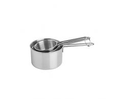 Mason Cash Set von 3 Stapeln, Backen Messbecher, Edelstahl, silberfarben