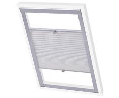 vidaXL 133529 Faltenrollo Weiß MK06 Plissee Raffrollo Klemmfix Faltrollo Fensterrollo, Gewebe, One Size
