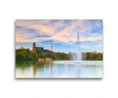 Premium Textil-Leinwand 75 x 50 cm Quer-Format Chemnitz - Stadt und Natur | Wandbild, HD-Bild auf Keilrahmen, Fertigbild auf hochwertigem Vlies, Leinwanddruck von Daniela Beyer (Moqui(