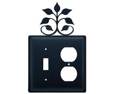 Village ESO-109 Ventilator, Schmiedeeisen, 20,3 cm, Blatt-Design, Schwarz