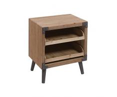 BigBuy Home Nachttisch aus Tannenholz, 55 x 48 x 35 cm, mehrfarbig, Einheitsgröße