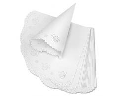 Teemico Hochzeits-Konfetti-Aufbewahrungskegel für Blütenblätter, Lavendel, Konfetti, kleines Blumenstrauß, Süßigkeitenbüfett und Party-Dekoration 100pcs weiß