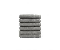 Linum Home Textiles 100% türkische Handtücher 6 Washclothes dunkelgrau