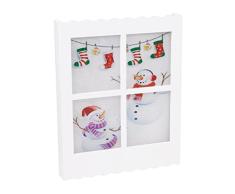 The Christmas Workshop Benross Holz Fensterrahmen Szene Leuchte mit 8 LEDs