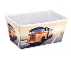 WENKO 21608100 Aufbewahrungskorb Vintage Bus M - Badkorb, Polypropylen, 31.5 x 14 x 21.5 cm