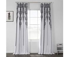 HPD BOCH-DLN195B-84 Vorhang, Bedruckt, Leinen, strukturiert, 50 x 84, Schwarz