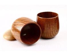 Sanmum Natürliche Holztasse, Deko-Becher Jujube Holzbecher Becher Hölzerner Tee Set, Holz Tasse aus Umweltfreundlich Holz (2stk)