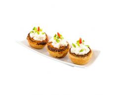 Porzellan Shinto Teller – rechteckiger Teller 15,2 cm – gebogener Sushi-Teller, Dessert- oder Vorspeisenteller – weiß – 10 ct Box – Restaurantware Large Kraft