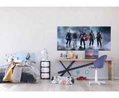 AG Design FTDH 0660 Avengers Marvel Captain America, Papier Fototapete Kinderzimmer - 202x90 cm - 1 Teil, Papier, multicolor, 0,1 x 202 x 90 cm