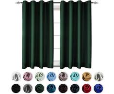 KEQIAOSUOCAI Fenster Vorhänge Verdunkeln Verdunkelung Vorhang, verdunkelnd, Tüllen Set Isoliert Drapes für Schlafzimmer, Küche mit Raffhaltern 1 Pair|Each is 52 Wide by 63 Long Grün