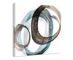 Casa Fine Arts Overture II Kunstdruck auf Leinwand, abstrakt, Schwarz/Blau 36 x 36 Mehrfarbig