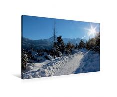 Calvendo Premium Textil-Leinwand 90 cm x 60 cm quer, Kramerplateauweg in Garmisch-Partenkirchen | Wandbild, Bild auf Keilrahmen, Fertigbild auf echter Leinwand, Leinwanddruck Natur Natur