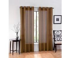 Ruthy Textil-2 Stück Fenster Vorhänge, Gardinen Tülle Platten 137,2 x 213,4 cm Total 274,3 x 213,4 cm braun
