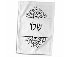 3dRose Shelo-Word for Hebrew Text-Half of Jewish His and Hers Set Handtuch, weiß, 15 x 22