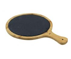 LACOR Tablett, Tafel & Bambus Rund dunkelgrau