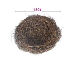 lwingflyer Vogelnest aus Rattan, handgefertigt, trocken, natürliches Vogelnest für Garten, Hof, Zuhause, Party, Hochzeit, Dekoration (ohne Eier) Medium*2
