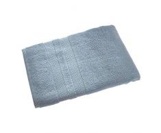 iDesign Duschtuch, großes Handtuch zum Duschen mit gewebter Verzierung aus Baumwolle, weiches Badehandtuch für Dusche, Badewanne und Sauna, rauchblau