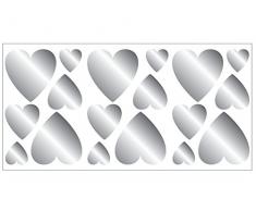 Fun4Walls Wandsticker, Motiv: Herzen Silber-Blatt