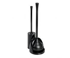 Interdesign Una Slim WC-Schüssel Bürste und Halter für Badezimmer Storage – Grau/Gelb Chevron