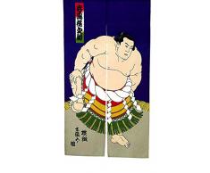 LIGICKY Noren Japanischer Türvorhang Sumo Wrestler Bedruckter Fensterbehang Tür Tapisserie für Heimdekoration, 80 cm breit x 150 cm lang