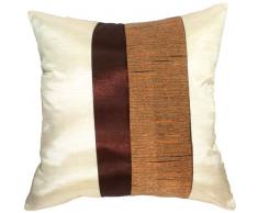 Artiwa 40,6 x 40,6 cm, quadratisch, Tagesdecke dekorativ Kissenbezug aus Seide: Elfenbein und braun: empfehlen Ihnen Geschenk