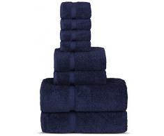 Chakir Turkish Linens Handtuch-Set in Hotel- und Wellness-Qualität, sehr saugfähig Set of 8 - Towel Set navy